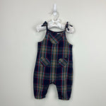 Load image into Gallery viewer, Hanna Andersson Chambray Tie Romper Multi Plaid Navy 70 cm 6-12 Months
