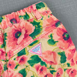 Load image into Gallery viewer, Vintage Guess Pink Yellow Floral Denim Skirt 6 USA

