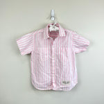 Load image into Gallery viewer, Vintage Esprit Mini Pink Umpire Stripe Short Sleeve Button Up Shirt M
