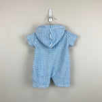 Load image into Gallery viewer, Kissy Kissy Blue Terry Striped Hooded Beach Cover Up Romper 0-3
