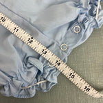 Load image into Gallery viewer, Vintage Blue Bunny Bib Sunsuit Romper Newborn
