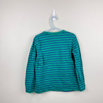 Load image into Gallery viewer, Mini Boden Boys Long Sleeve Green Blue Striped Tee Shirt 7-8
