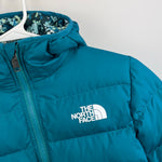 Load image into Gallery viewer, The North Face Girls Printed Down Reversible Hooded Jacket M 10

