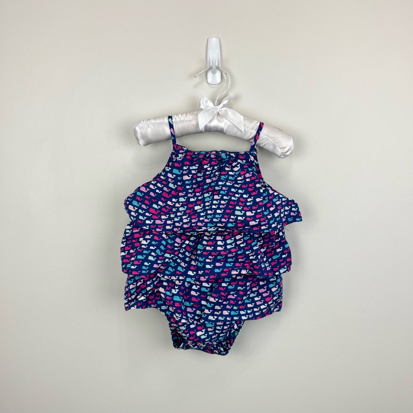 Vineyard Vines Ruffle Whale Romper 3-6 Months