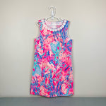 Load image into Gallery viewer, Lilly Pulitzer Girls Mini Mila Shift Dress Light Pascha Pink Aquadesiac 12
