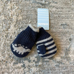 Load image into Gallery viewer, JoJo Maman Bebe Navy Dinosaur Hat &amp; Mittens Set 0-12 Months NWT
