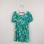 Load image into Gallery viewer, Lilly Pulitzer Girls Mini Delaney Dress Botanical Green Safari Sangria XS 2-3
