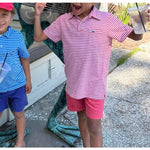 Load image into Gallery viewer, Vineyard Vines Red &amp; White Striped Polo Shirt S 8-10
