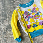 Load image into Gallery viewer, Vintage Tough Cookies Yellow Outer Space Sweatsuit 24 Months
