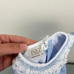 Load image into Gallery viewer, Paz Rodriguez Blue Dot Dress with Lace 3 Months
