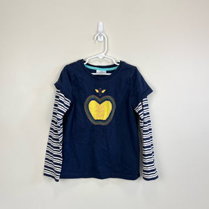 Hanna Andersson Navy Apple Applique Tee 130 cm 8