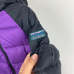 Load image into Gallery viewer, L.L. Bean Infants’ Ultralight 650 Down Bunting Snowsuit Purple Black 3-6 Months
