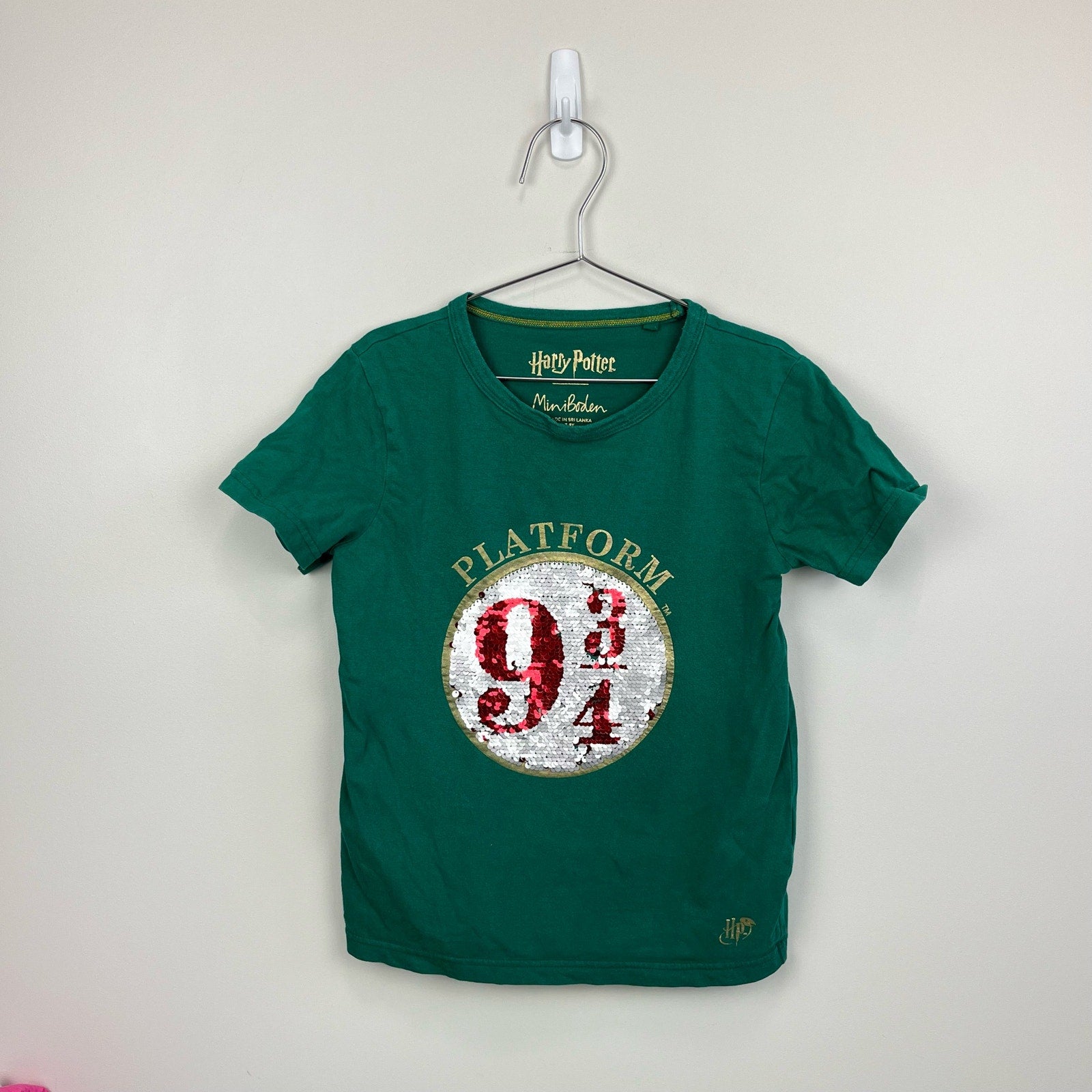 Mini Boden Harry Potter Platform 9 3/4 Flip Sequin T-Shirt 7-8