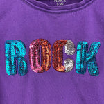 Load image into Gallery viewer, The Children&#39;s Place Purple Sequin ROCK Tee Small 5/6
