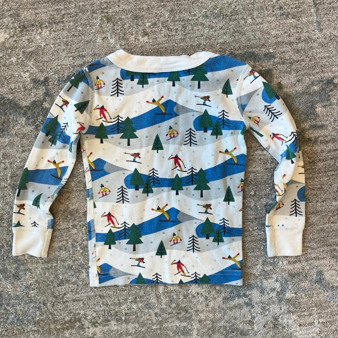 Hanna Andersson Holiday Long John Pajama Set Ski Slope 90 cm 3T