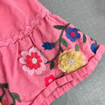 Load image into Gallery viewer, Mini Boden Floral Embroidered Hem Midi Skirt Crab Apple Pink 5-6
