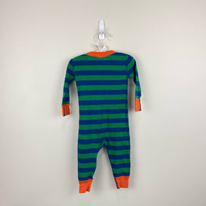 Hanna Andersson Blue Green Striped Pajamas 70 cm 6-12 Months