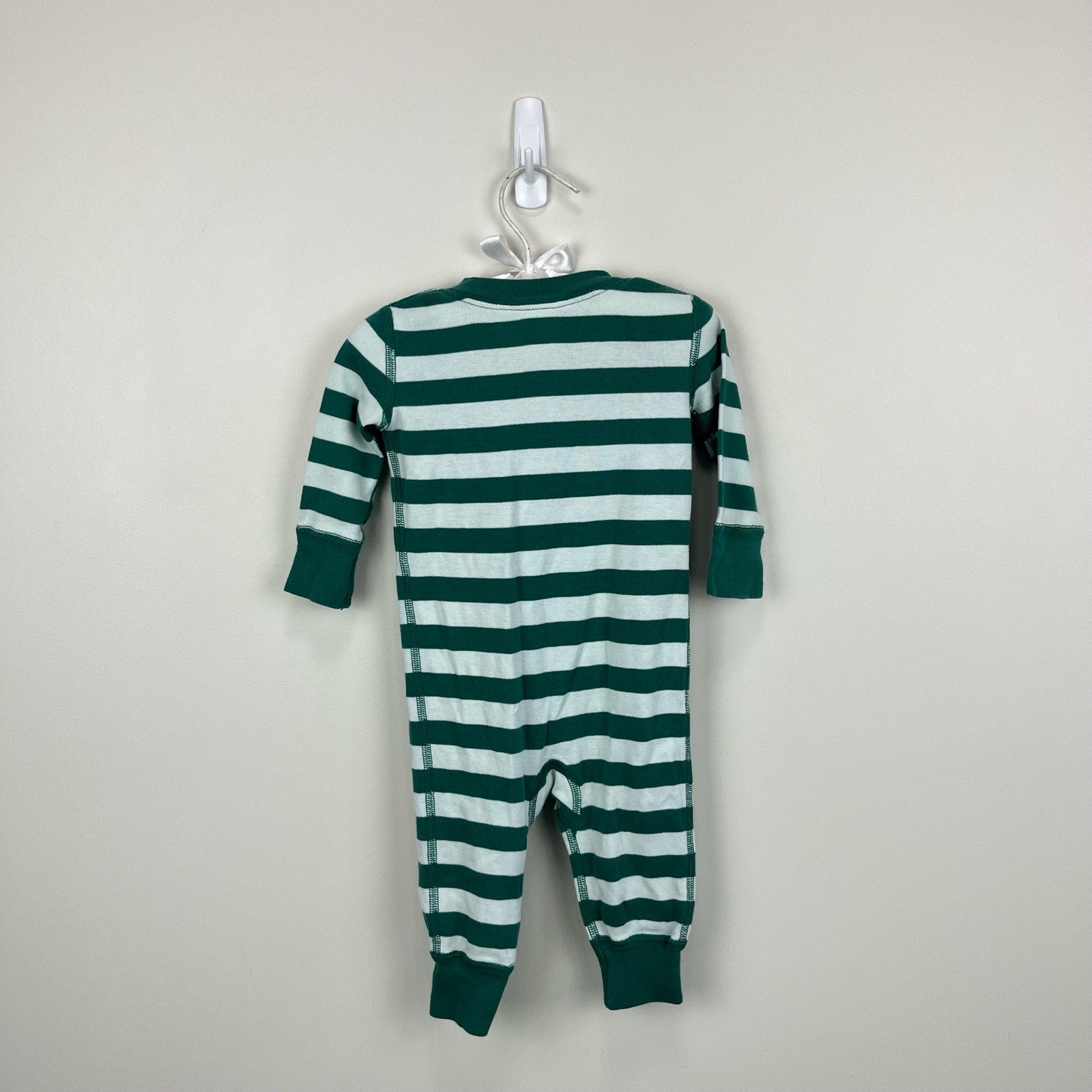 Hanna Andersson Green Striped Pajamas 60 cm 3-6 Months