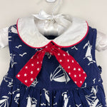Load image into Gallery viewer, Vintage Alexis Navy Blue Sailboat Boat Dress 12 Months USA
