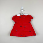 Load image into Gallery viewer, Classic Prep Childrenswear Paige Dress Tomato Red with Sleighs 6-9 Months NWT
