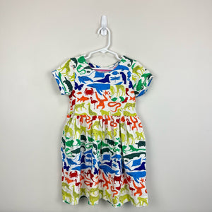 Mini Boden Rainbow Animals Fun Jersey Dress 6-7