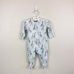 Load image into Gallery viewer, Kissy Love Kissy Kissy Blue Giraffe Zip Footie 6-9 Months
