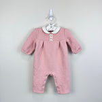 Load image into Gallery viewer, Janie and Jack Baby Quilted Bow One-Piece Peachskin Pink 3-6 Months
