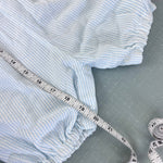 Load image into Gallery viewer, A Tiny Tots Original Blue Stripe Bear Shortall Romper 24 Months

