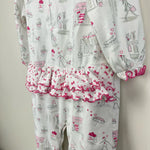 Load image into Gallery viewer, Kissy Kissy White Pink French Print Ruffle Playsuit 12-18 Months
