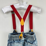 Load image into Gallery viewer, Vintage French Toast Acid Wash Suspender Jeans 18 Months
