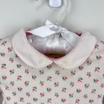 Load image into Gallery viewer, Mini Boden Long Sleeve Floral Peter Pan Collar Ribbed Bodysuit 3-6 Months
