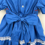 Load image into Gallery viewer, Vintage JM Rags Blue Smocked Ruffle Lace Party Dress 4T
