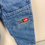 Load image into Gallery viewer, Vintage Little Rebels Blue Jean Suspender Pants 2T
