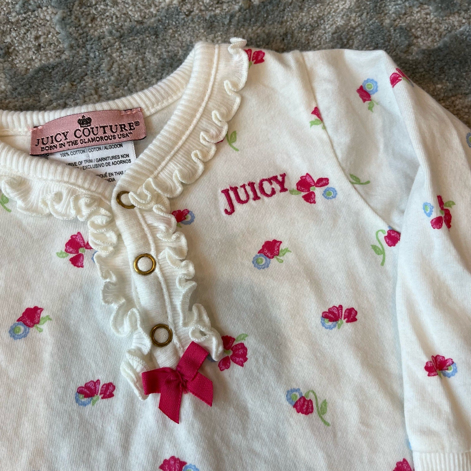 Juicy Couture Ruffle Flower Pajamas 6-9 Months