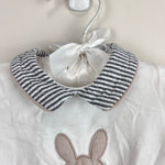 Load image into Gallery viewer, Mayoral Knit Polkadot Babygrow Applique Bunny Footie 1-2 Months
