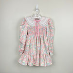 Load image into Gallery viewer, Vintage Polly Flinders Smocked Floral Lace Collar Long-Sleeve Dress 5T
