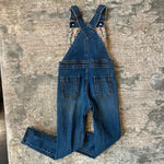 Load image into Gallery viewer, Mini Boden Fun Overalls Light Vintage Denim Rainbow 8-9 NWOT
