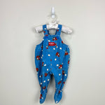 Load image into Gallery viewer, Vintage OshKosh B&#39;gosh Blue Airplane Footie Overalls 3-6 MOnths
