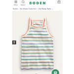 Load image into Gallery viewer, Mini Boden Cutaway Tank Top Bright Petal Pink Island Blue 8-9
