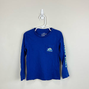 Vineyard Vines Mountain Blocks Long Sleeve Pocket T-Shirt Maritime Blue 4T