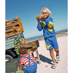 Load image into Gallery viewer, Mini Boden Fun Sweatshorts Surf the Web Banana 5-6 NWT
