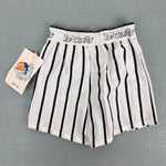 Load image into Gallery viewer, Vintage Summer Stuff Hot Shot Black and White Striped Shorts 4T NWT
