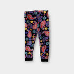 Load image into Gallery viewer, Vintage Oobee Doobee Black Paisley Floral Leggings 24 Months USA
