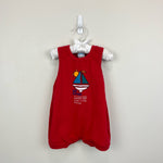 Load image into Gallery viewer, Vintage Carter's Red Sailboat Shortall Romper 12 Months USA
