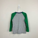 Load image into Gallery viewer, Mini Boden Glowing Space Raglan T-shirt Grey Marl/Green Aliens 5-6
