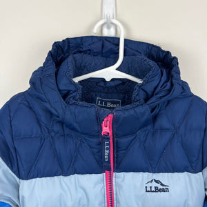 L.L. Bean Kids Down Jacket Colorblock Pink Berry Large 6/7