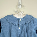 Load image into Gallery viewer, Jacadi Paris Long Sleeve Scallop Collar Chambray Dress 12 Months 74 cm
