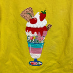 Load image into Gallery viewer, Mini Boden Big Appliqué T-shirt Sweetcorn Yellow Ice Cream 7-8
