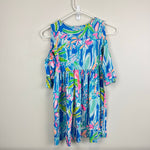 Load image into Gallery viewer, Lilly Pulitzer Girls Pop Up Jungle Hoppin Linn Cold Shoulder Dress Large 8-10
