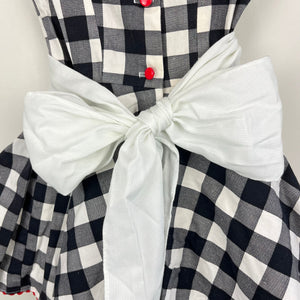 Vintage Sarah Kent Black and White Plaid Party Dress 4T USA